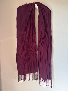 Burgundy Fringed Lightweight Scarf
